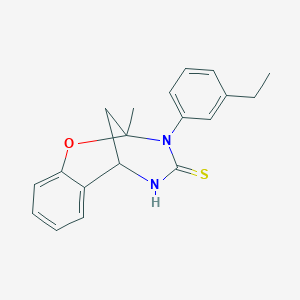 molecular formula C19H20N2OS B2881306 3-(3-ethylphenyl)-2-methyl-5,6-dihydro-2H-2,6-methanobenzo[g][1,3,5]oxadiazocine-4(3H)-thione CAS No. 1019149-01-9
