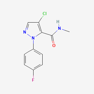 molecular formula C11H9ClFN3O B2881307 4-chloro-1-(4-fluorophenyl)-N-methyl-1H-pyrazole-5-carboxamide CAS No. 318949-30-3