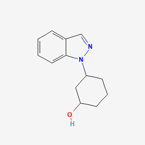molecular formula C13H16N2O B2881309 3-Indazol-1-ylcyclohexan-1-ol CAS No. 1512680-76-0