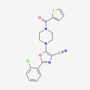 2-(2-Chlorophenyl)-5-(4-(thiophene-2-carbonyl)piperazin-1-yl)oxazole-4-carbonitrile