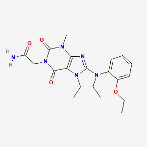 molecular formula C20H22N6O4 B2881327 2-[6-(2-Ethoxyphenyl)-4,7,8-trimethyl-1,3-dioxopurino[7,8-a]imidazol-2-yl]acetamide CAS No. 899987-94-1