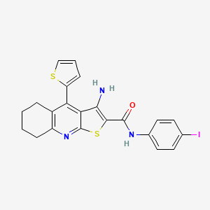3-amino-N-(4-iodophenyl)-4-(thiophen-2-yl)-5,6,7,8-tetrahydrothieno[2,3-b]quinoline-2-carboxamide