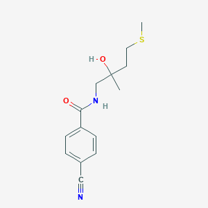molecular formula C14H18N2O2S B2881333 4-cyano-N-(2-hydroxy-2-methyl-4-(methylthio)butyl)benzamide CAS No. 1421531-52-3