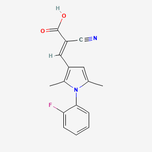 molecular formula C16H13FN2O2 B2881336 (2E)-2-cyano-3-[1-(2-fluorophenyl)-2,5-dimethyl-1H-pyrrol-3-yl]acrylic acid CAS No. 736949-15-8