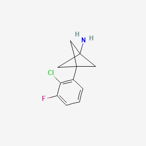 molecular formula C11H11ClFN B2881338 3-(2-Chloro-3-fluorophenyl)bicyclo[1.1.1]pentan-1-amine CAS No. 2287289-28-3