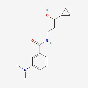 molecular formula C15H22N2O2 B2881341 N-(3-cyclopropyl-3-hydroxypropyl)-3-(dimethylamino)benzamide CAS No. 1396746-54-5