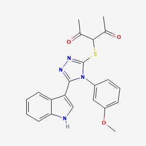 3-((5-(1H-indol-3-yl)-4-(3-methoxyphenyl)-4H-1,2,4-triazol-3-yl)thio)pentane-2,4-dione