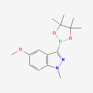 molecular formula C15H21BN2O3 B2881347 5-甲氧基-1-甲基-3-(4,4,5,5-四甲基-1,3,2-二氧杂硼环-2-基)-吲唑 CAS No. 2377609-98-6