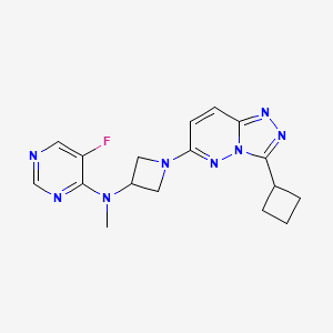 molecular formula C17H19FN8 B2881353 N-(1-{3-环丁基-[1,2,4]三唑并[4,3-b]哒嗪-6-基}氮杂环丁-3-基)-5-氟-N-甲基嘧啶-4-胺 CAS No. 2200039-91-2