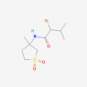 molecular formula C10H18BrNO3S B2881356 2-溴-3-甲基-N-(3-甲基-1,1-二氧代-1lambda6-硫杂环丁烷-3-基)丁酰胺 CAS No. 1156759-54-4