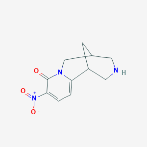 molecular formula C11H13N3O3 B2881368 9-nitro-1,2,3,4,5,6-hexahydro-8H-1,5-methanopyrido[1,2-a][1,5]diazocin-8-one CAS No. 2396581-39-6
