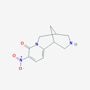 molecular formula C11H13N3O3 B2881368 9-硝基-1,2,3,4,5,6-六氢-8H-1,5-甲烷吡啶并[1,2-a][1,5]二氮杂环辛-8-酮 CAS No. 2396581-39-6