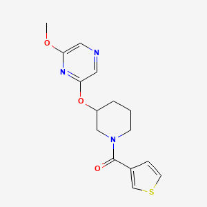 molecular formula C15H17N3O3S B2881370 (3-((6-甲氧基吡嗪-2-基)氧基)哌啶-1-基)(噻吩-3-基)甲酮 CAS No. 2034501-47-6