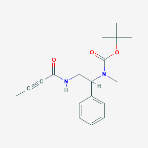 molecular formula C18H24N2O3 B2881371 Tert-butyl N-[2-(but-2-ynoylamino)-1-phenylethyl]-N-methylcarbamate CAS No. 2411300-44-0