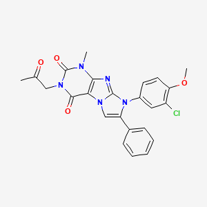 molecular formula C24H20ClN5O4 B2881374 8-(3-chloro-4-methoxyphenyl)-1-methyl-3-(2-oxopropyl)-7-phenyl-1H-imidazo[2,1-f]purine-2,4(3H,8H)-dione CAS No. 896300-52-0