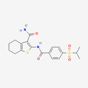 molecular formula C19H22N2O4S2 B2881389 2-(4-(异丙基磺酰基)苯甲酰胺)-4,5,6,7-四氢苯并[b]噻吩-3-甲酰胺 CAS No. 919847-57-7