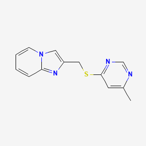 molecular formula C13H12N4S B2881392 2-(((6-甲基嘧啶-4-基)硫代)甲基)咪唑并[1,2-a]吡啶 CAS No. 1251575-02-6