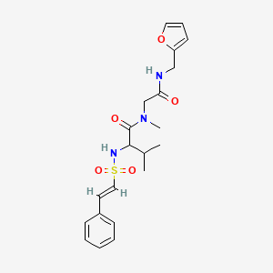 N-[2-(Furan-2-ylmethylamino)-2-oxoethyl]-N,3-dimethyl-2-[[(E)-2-phenylethenyl]sulfonylamino]butanamide