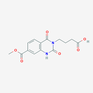 molecular formula C14H14N2O6 B2881400 4-[7-(甲氧羰基)-2,4-二氧代-1,4-二氢喹唑啉-3(2H)-基]丁酸 CAS No. 440119-23-3