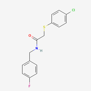 molecular formula C15H13ClFNOS B2881416 2-[(4-chlorophenyl)sulfanyl]-N-(4-fluorobenzyl)acetamide CAS No. 882749-03-3