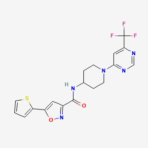 5-(thiophen-2-yl)-N-(1-(6-(trifluoromethyl)pyrimidin-4-yl)piperidin-4-yl)isoxazole-3-carboxamide