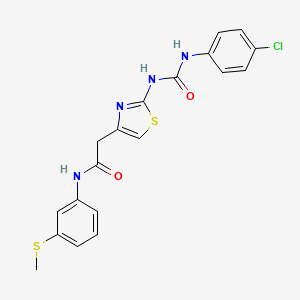2-(2-(3-(4-chlorophenyl)ureido)thiazol-4-yl)-N-(3-(methylthio)phenyl)acetamide