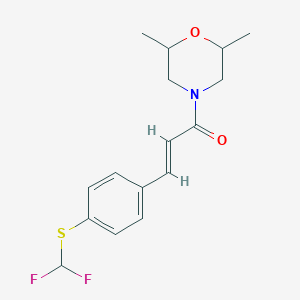 (E)-3-(4-((difluoromethyl)thio)phenyl)-1-(2,6-dimethylmorpholino)prop-2-en-1-one