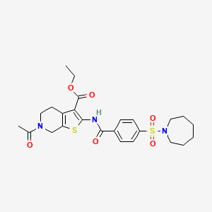 Ethyl 6-acetyl-2-(4-(azepan-1-ylsulfonyl)benzamido)-4,5,6,7-tetrahydrothieno[2,3-c]pyridine-3-carboxylate