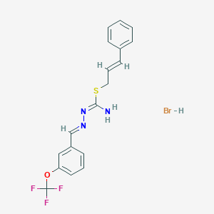 (E)-[({[(2E)-3-phenylprop-2-en-1-yl]sulfanyl}methanimidoyl)amino]({[3-(trifluoromethoxy)phenyl]methylidene})amine hydrobromide