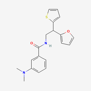 molecular formula C19H20N2O2S B2881453 3-(dimethylamino)-N-[2-(furan-2-yl)-2-(thiophen-2-yl)ethyl]benzamide CAS No. 2097890-56-5