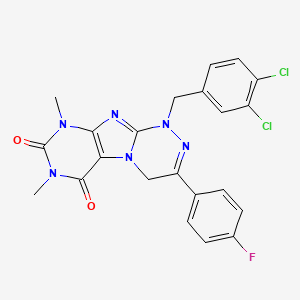 1-(3,4-dichlorobenzyl)-3-(4-fluorophenyl)-7,9-dimethyl-7,9-dihydro-[1,2,4]triazino[3,4-f]purine-6,8(1H,4H)-dione