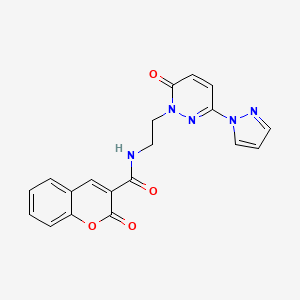 2-oxo-N-(2-(6-oxo-3-(1H-pyrazol-1-yl)pyridazin-1(6H)-yl)ethyl)-2H-chromene-3-carboxamide