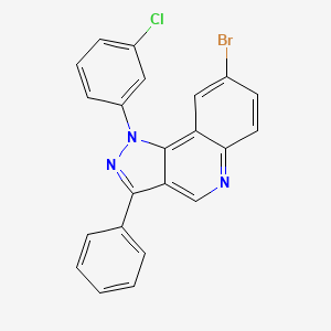 molecular formula C22H13BrClN3 B2881474 8-bromo-1-(3-chlorophenyl)-3-phenyl-1H-pyrazolo[4,3-c]quinoline CAS No. 901043-53-6
