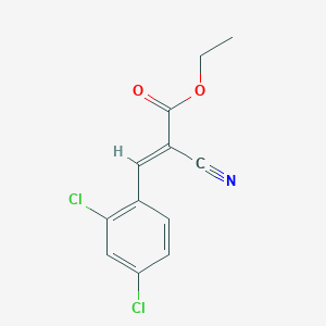 molecular formula C12H9Cl2NO2 B2881481 Ethyl 2-cyano-3-(2,4-dichlorophenyl)acrylate CAS No. 24393-45-1; 7324-89-2