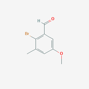 molecular formula C9H9BrO2 B2881482 2-Bromo-5-methoxy-3-methylbenzaldehyde CAS No. 1308649-72-0