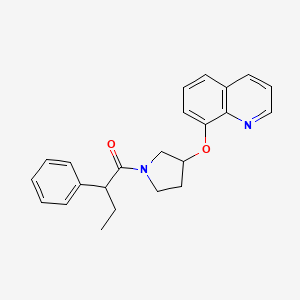2-Phenyl-1-(3-(quinolin-8-yloxy)pyrrolidin-1-yl)butan-1-one