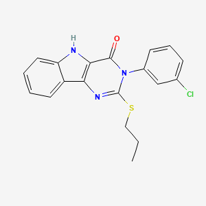 molecular formula C19H16ClN3OS B2881500 3-(3-chlorophenyl)-2-propylsulfanyl-5H-pyrimido[5,4-b]indol-4-one CAS No. 536713-56-1