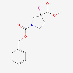 molecular formula C14H16FNO4 B2881501 O1-Benzyl O3-methyl 3-fluoropyrrolidine-1,3-dicarboxylate CAS No. 2115043-52-0