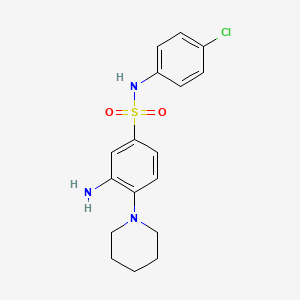 3-amino-N-(4-chlorophenyl)-4-(piperidin-1-yl)benzene-1-sulfonamide