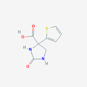 molecular formula C8H8N2O3S B2881513 2-Oxo-4-thiophen-2-ylimidazolidine-4-carboxylic acid CAS No. 2248291-66-7