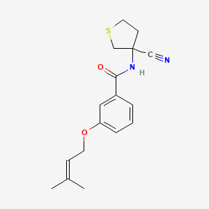 molecular formula C17H20N2O2S B2881515 N-(3-cyanothiolan-3-yl)-3-[(3-methylbut-2-en-1-yl)oxy]benzamide CAS No. 1384803-23-9