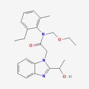molecular formula C23H29N3O3 B2881516 N-(ethoxymethyl)-N-(2-ethyl-6-methylphenyl)-2-[2-(1-hydroxyethyl)benzimidazol-1-yl]acetamide CAS No. 429652-37-9