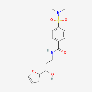 molecular formula C16H20N2O5S B2881523 4-(N,N-dimethylsulfamoyl)-N-(3-(furan-2-yl)-3-hydroxypropyl)benzamide CAS No. 1421480-80-9