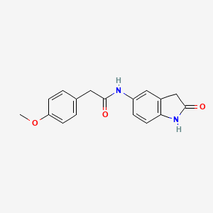 molecular formula C17H16N2O3 B2881536 2-(4-甲氧基苯基)-N-(2-氧代吲哚-5-基)乙酰胺 CAS No. 921813-91-4