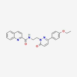 molecular formula C24H22N4O3 B2881541 N-(2-(3-(4-ethoxyphenyl)-6-oxopyridazin-1(6H)-yl)ethyl)quinoline-2-carboxamide CAS No. 921580-19-0