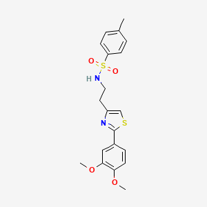 molecular formula C20H22N2O4S2 B2881548 N-(2-(2-(3,4-二甲氧基苯基)噻唑-4-基)乙基)-4-甲基苯磺酰胺 CAS No. 863512-39-4