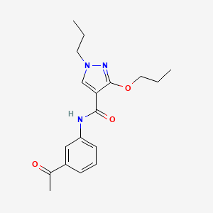 molecular formula C18H23N3O3 B2881556 N-(3-acetylphenyl)-3-propoxy-1-propyl-1H-pyrazole-4-carboxamide CAS No. 1013765-68-8