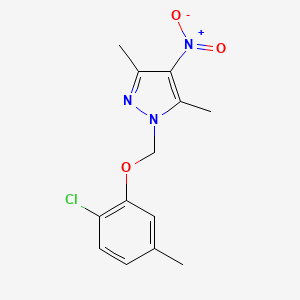 molecular formula C13H14ClN3O3 B2881557 1-(2-Chloro-5-methyl-phenoxymethyl)-3,5-dimethyl-4-nitro-1H-pyrazole CAS No. 1001519-04-5