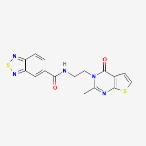 molecular formula C16H13N5O2S2 B2881559 N-(2-(2-methyl-4-oxothieno[2,3-d]pyrimidin-3(4H)-yl)ethyl)benzo[c][1,2,5]thiadiazole-5-carboxamide CAS No. 1903636-67-8