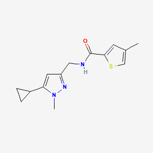 N-((5-cyclopropyl-1-methyl-1H-pyrazol-3-yl)methyl)-4-methylthiophene-2-carboxamide